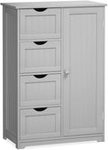 Gray Floor Cabinet with 4 Drawers & 1 Cupboard N41571