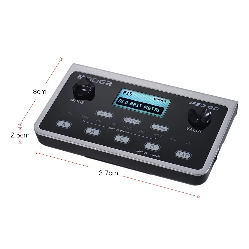 39 Effects 40 Drum Patterns Portable Multi-effects Guitar Pedal X9052