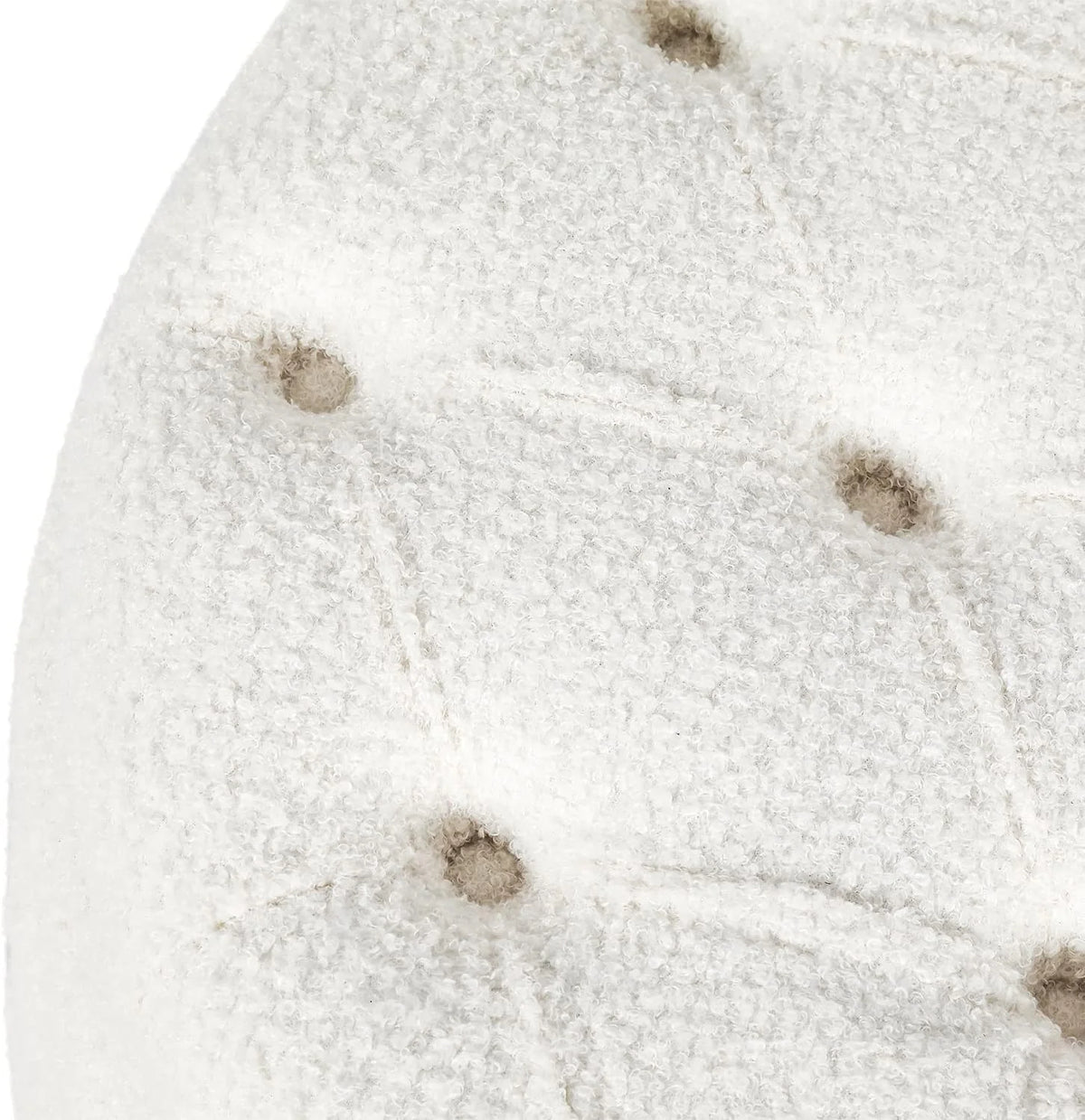 White Round Storage Ottoman N324