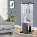3-Shelf Glass Curio Cabinet Countertop Display Case White C71120