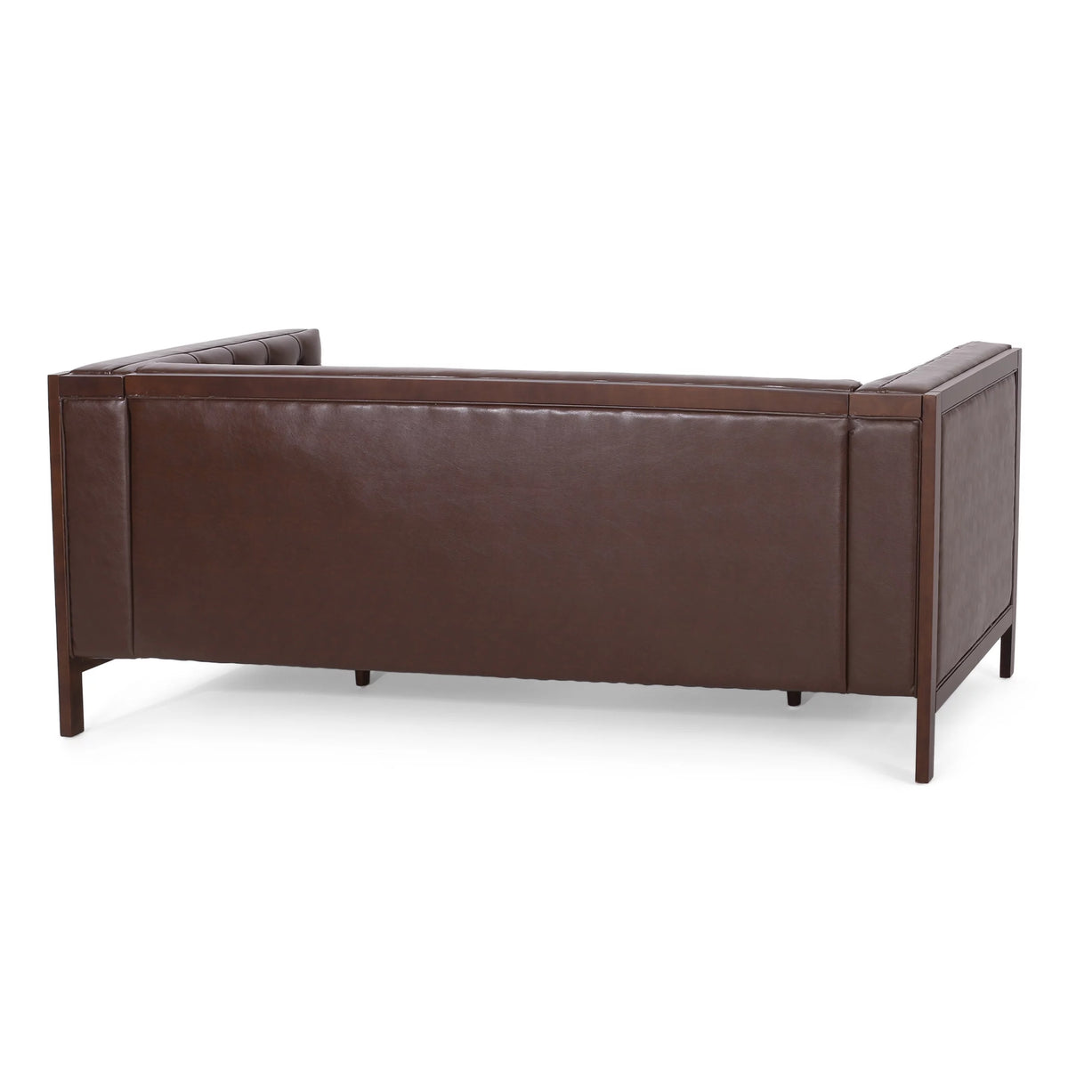 Dark Brown Faux Leather Sofa X756