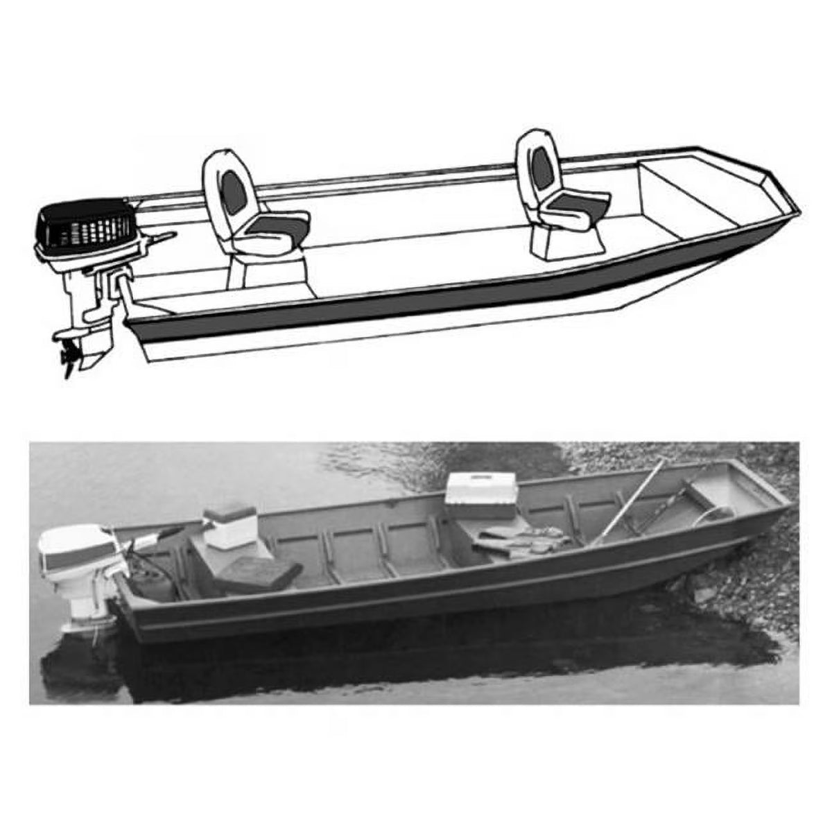 Slate Gray Jon Boat Cover B861