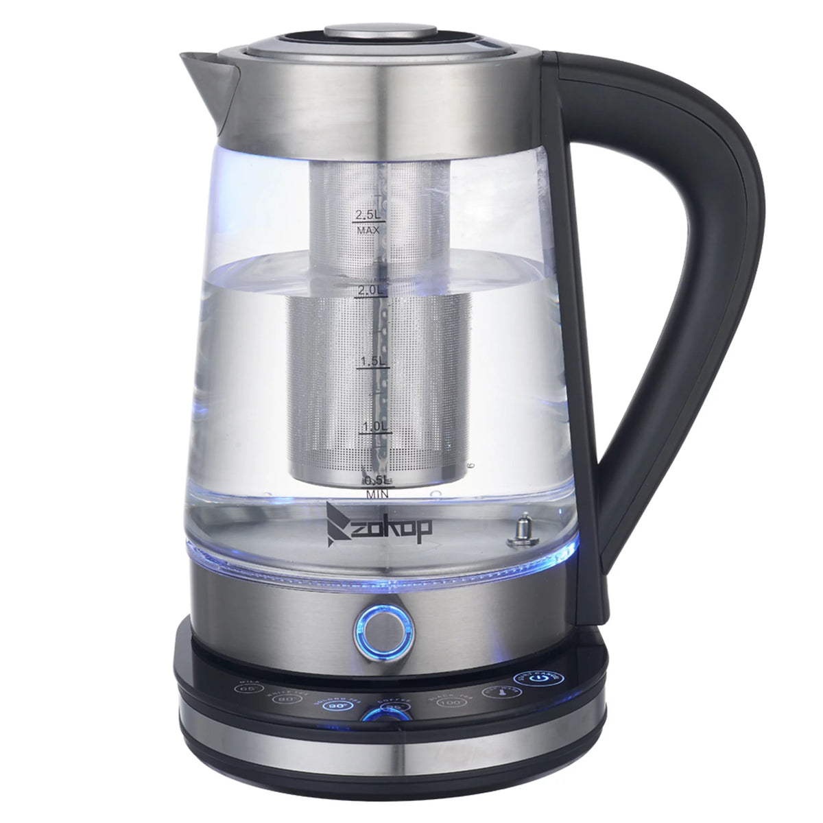 Black 2.5L Stainless Steel Electric Glass Kettle H3232