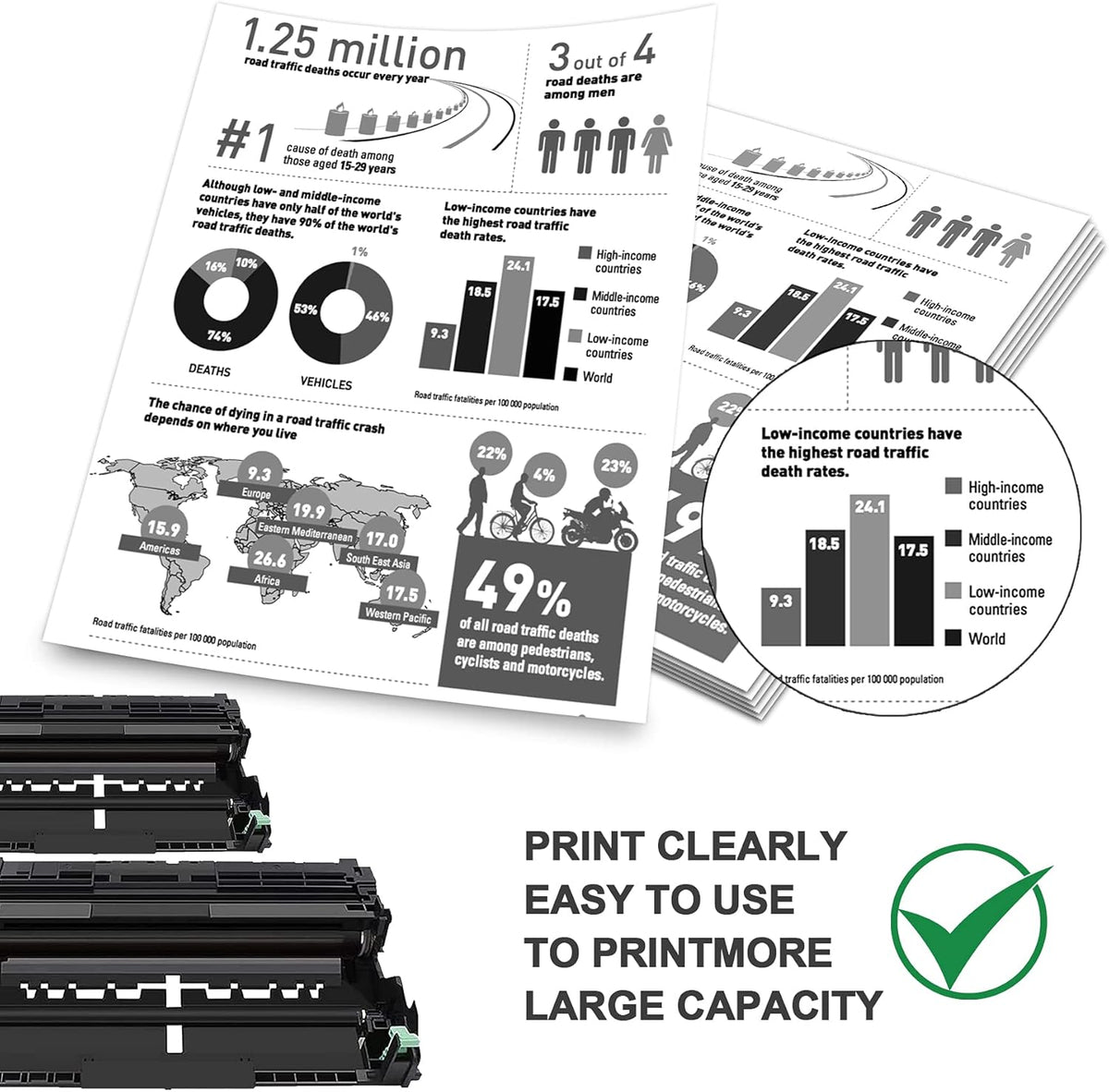TN360 Toner Cartridge Compatible Replacement for Brother Printer (3-Pack, Black) G845