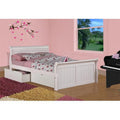 White Sleigh Bed with Underbed Drawers M322773