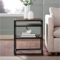Dark Walnut Open-Shelf Side Table E675