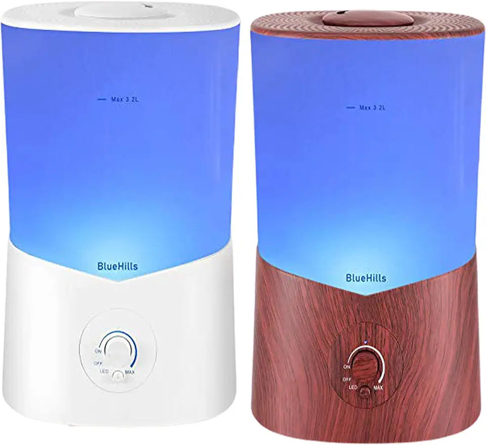 3000 ML Set of 2 Extra Large Essential Oils Diffusers Dark Wood Grain and White Z24183