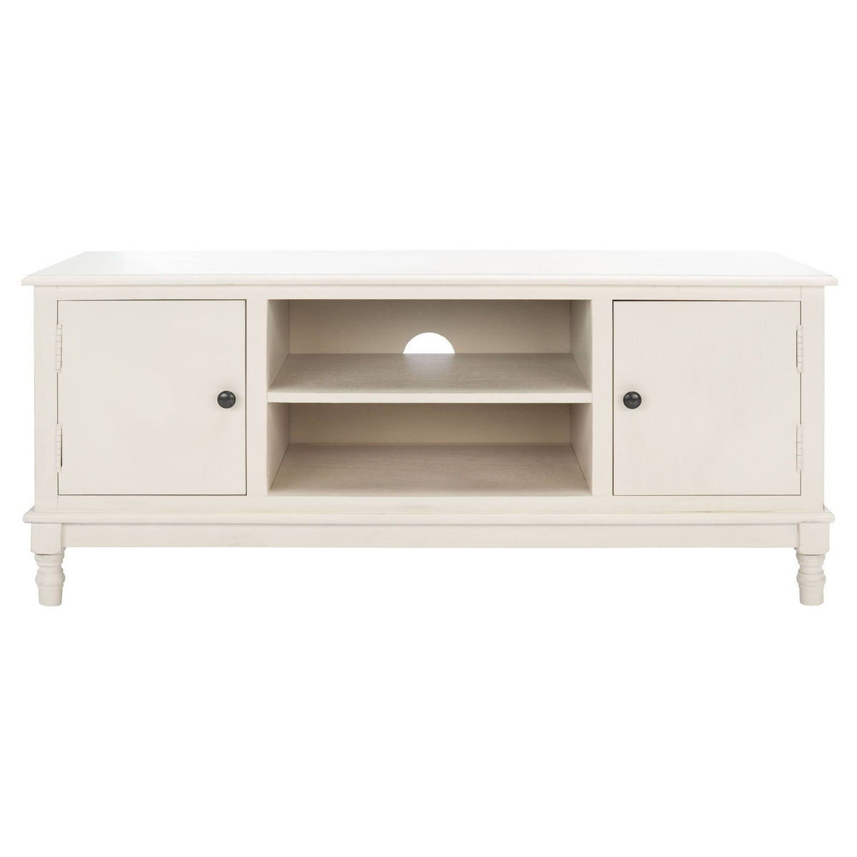 2 Door 1 Shelf Media Stand Distressed White B5592