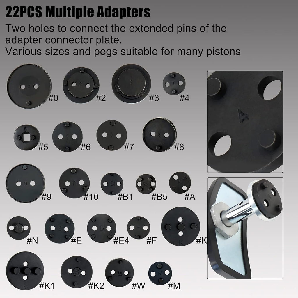 23PCS Pneumatic Brake Caliper Piston Wind Back Compression Spreading Tool Kit R637643