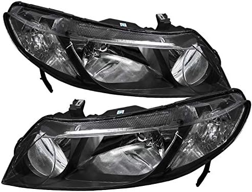Black Headlights Lamps Pair X657