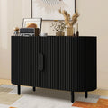 Black Curved Sideboard Cabinet with Adjustable Shelves M16783