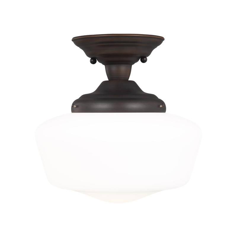 Brushed Nickel Semi Flush Mount Light W955