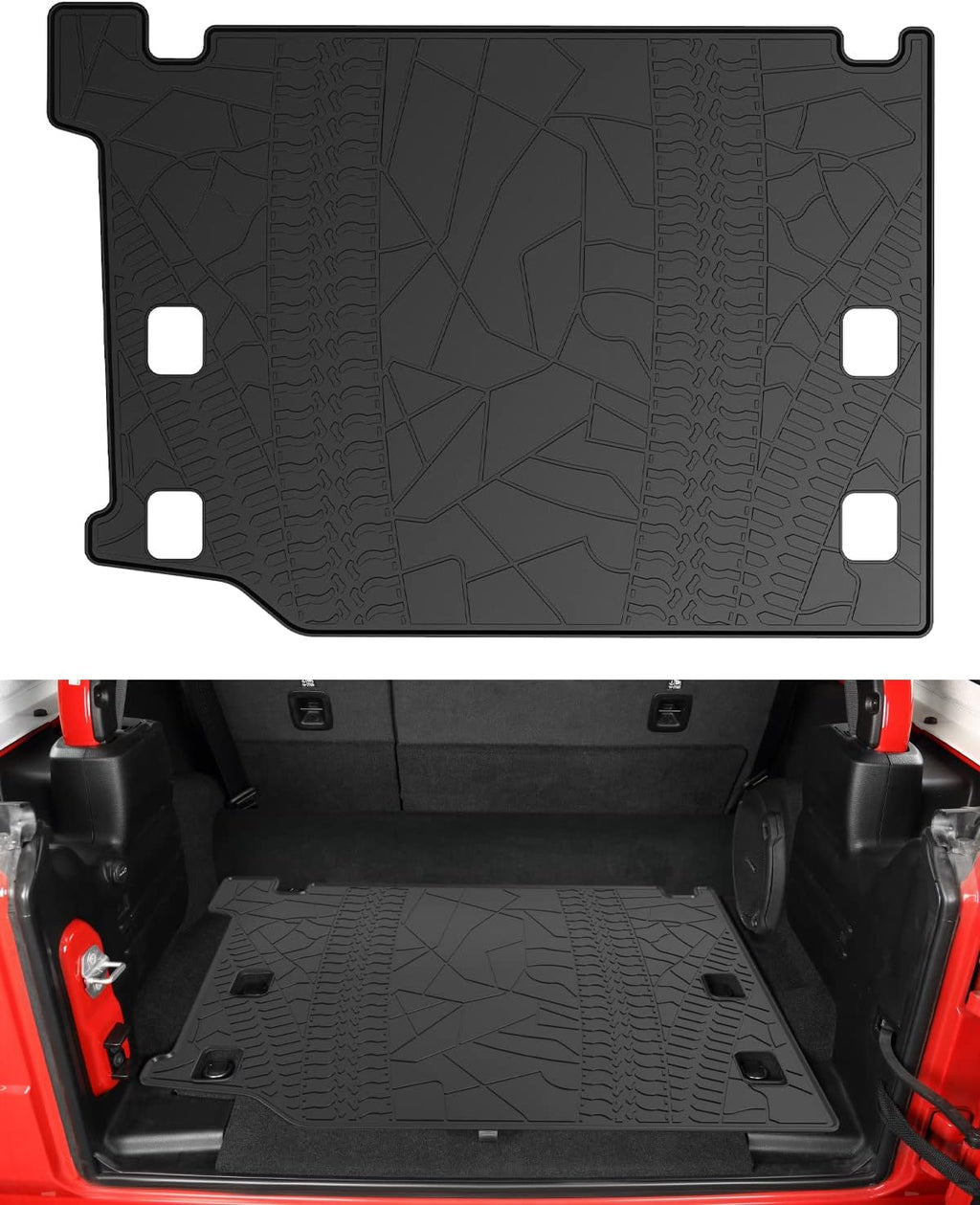 All-Weather Waterproof Trunk Mat Cargo Liner for Wrangler JL 4XE 2021 2022 4 Door Z696