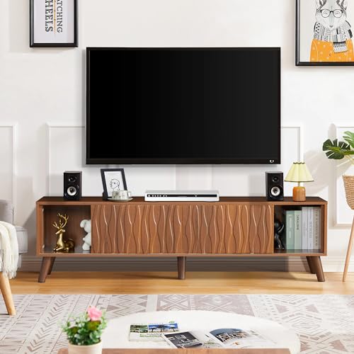Black TV Stand and Coffee Table Set with Sliding Doors B278797