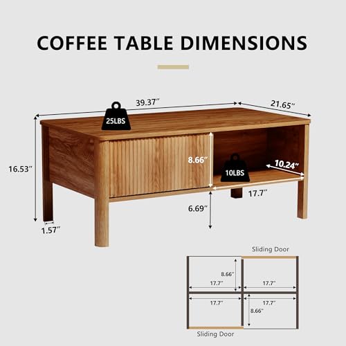 Black TV Stand and Coffee Table Set with Sliding Doors B278797