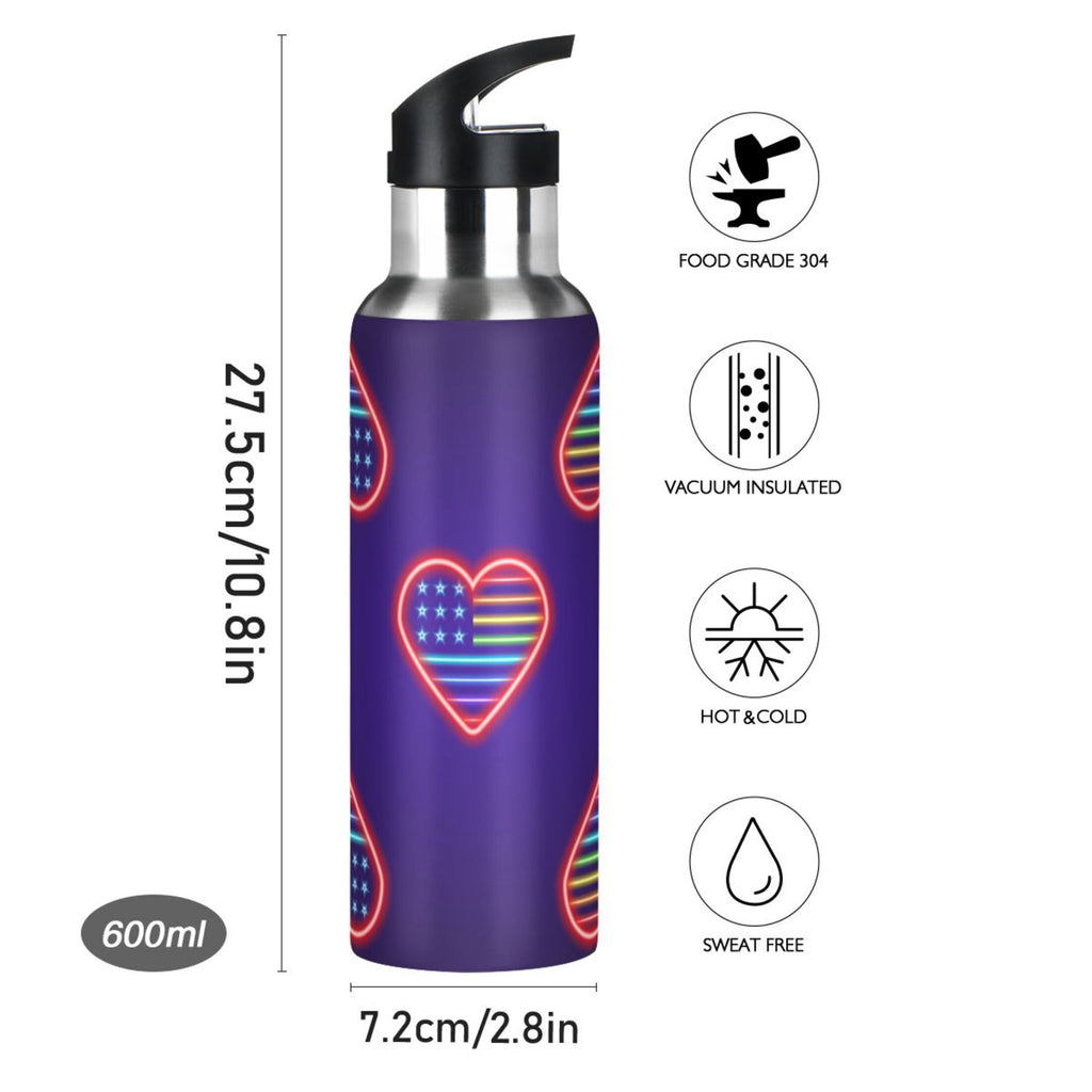Stainless Steel Insulated Water Bottle with Straw Lid T108573