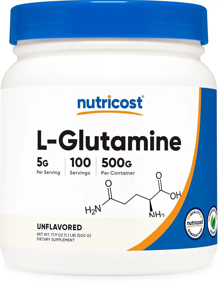 L-Glutamine Powder 500 Grams Unflavored B436