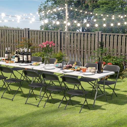 10 Pack Black Folding Chairs 350lb Capacity Z60176