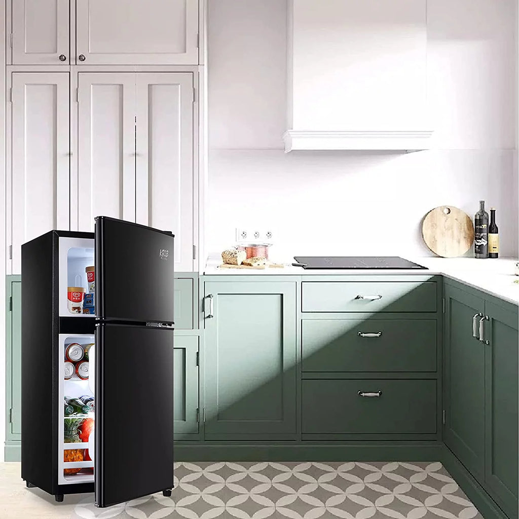 Black 3.2 Cu ft Two Door Mini Fridge with Freezer V56653