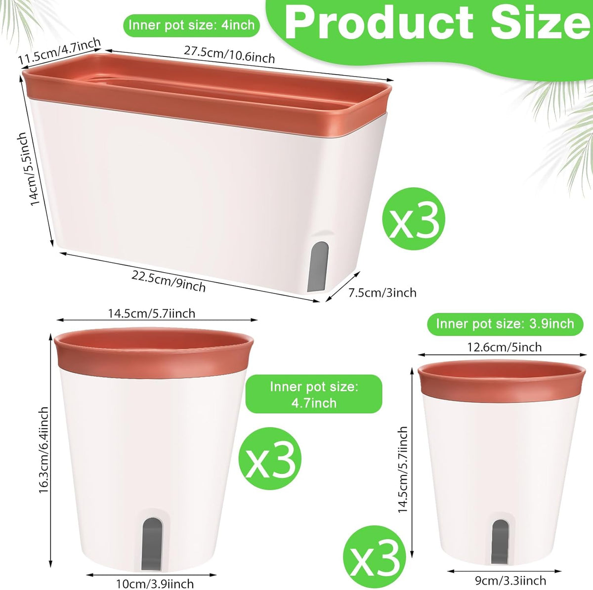 9 Set Self Watering Window Planter Box K3629