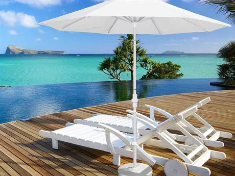 Matted White/Pacifica/Red 9 Feet Aluminum Market Umbrella J5341