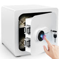 1.8 Cub White Safe Box with Fingerprint and Removable Shelf A18011