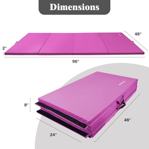 4'x8'x2" Folding Exercise Gym Mat with Carrying Handles U309317