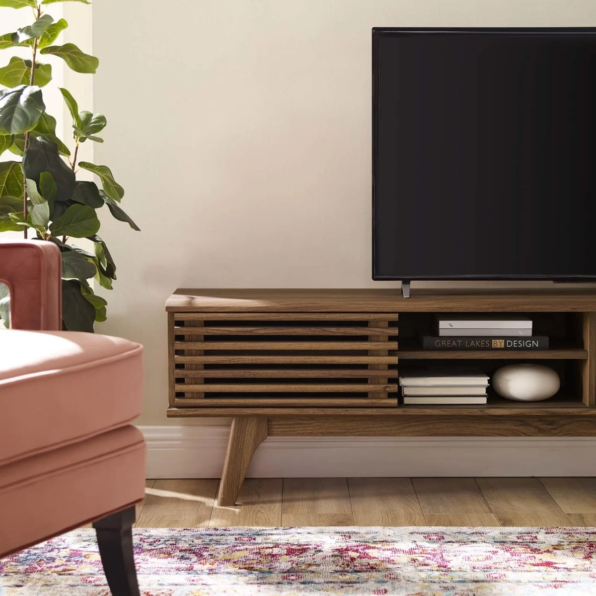 70" Walnut Entertainment Center TV Stand K89839