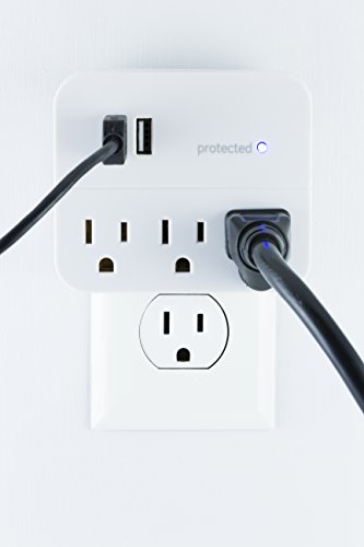 3-Outlet Surge Protector with 2 USB Ports, White W740905