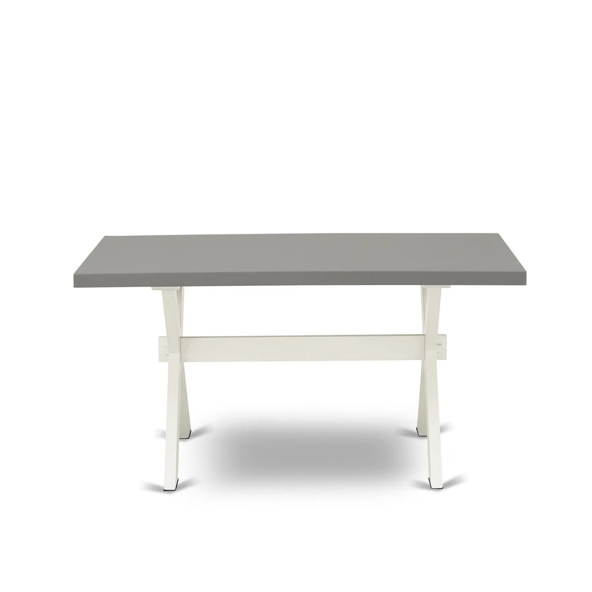 7 Piece Wood Dining Table Set with 6 Linen Fabric Chairs C5949