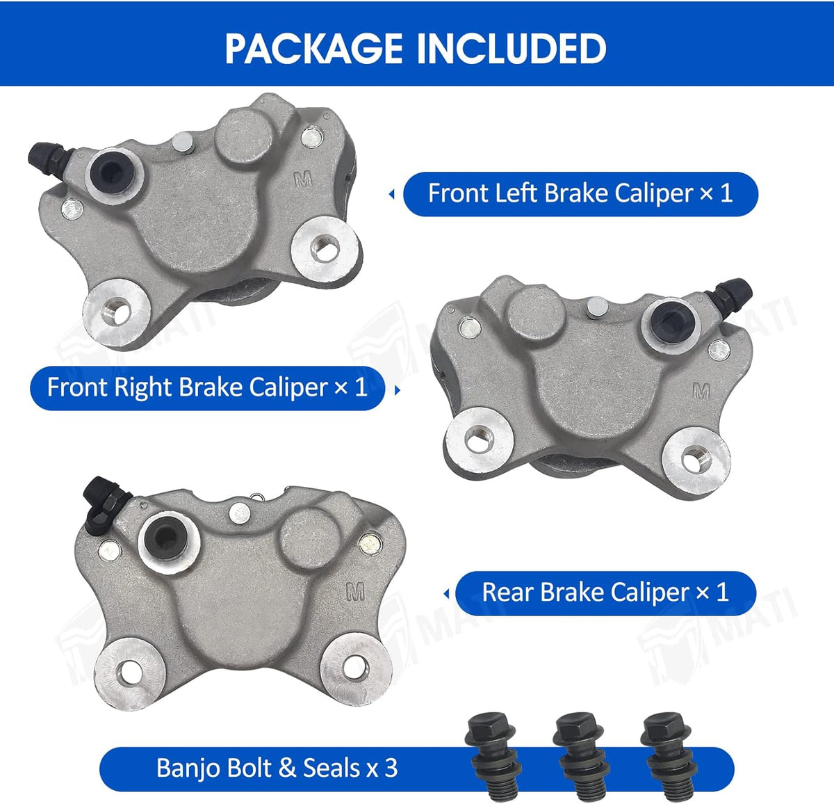 Front Left Right & Rear Brake Calipers with Pads Z44008