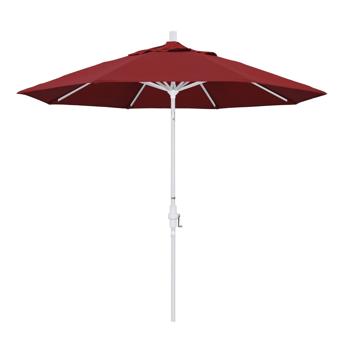 Matted White/Pacifica/Red 9 Feet Aluminum Market Umbrella J5341