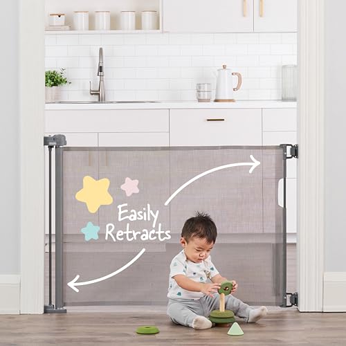 Extra Wide Retractable Baby Gate, White E60436
