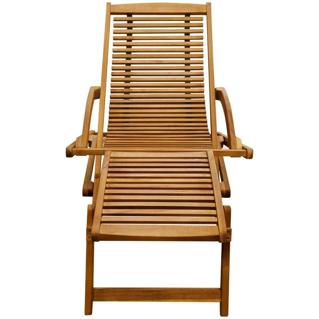 Acacia Wood Deck Chair with Footrest S26029