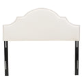 Ivory Fabric Full/Queen Headboard with Nailhead Trim W1691
