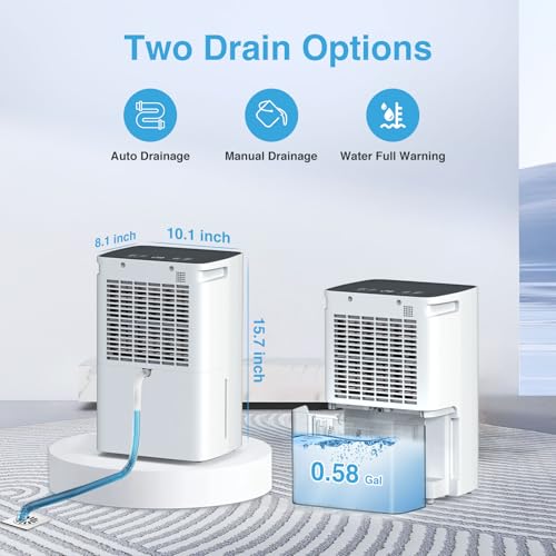 850 Sq.Ft 86OZ Water Tank Dehumidifier with Timer Auto Shut Off N17769
