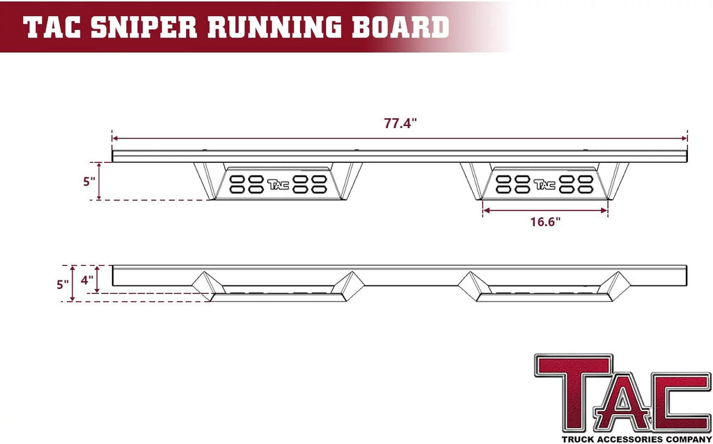 Fine Texture Black Running Boards (2pcs) H32231