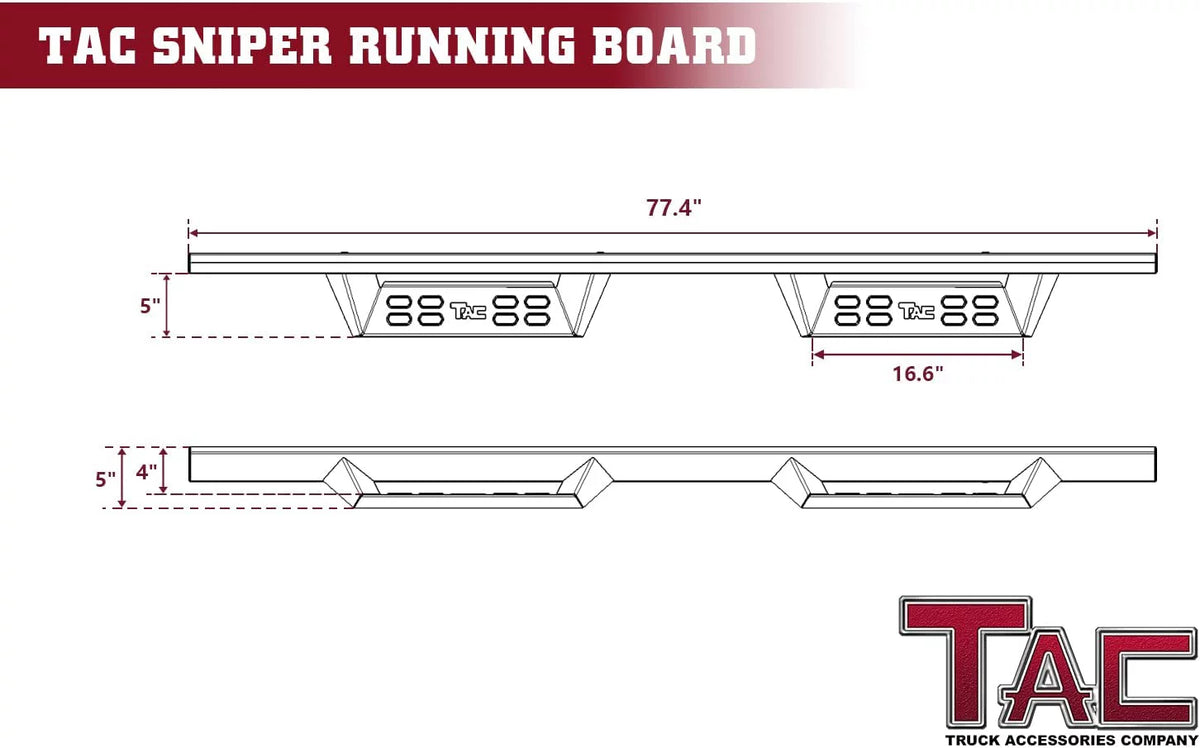 Fine Texture Black Running Boards (2pcs) H32231
