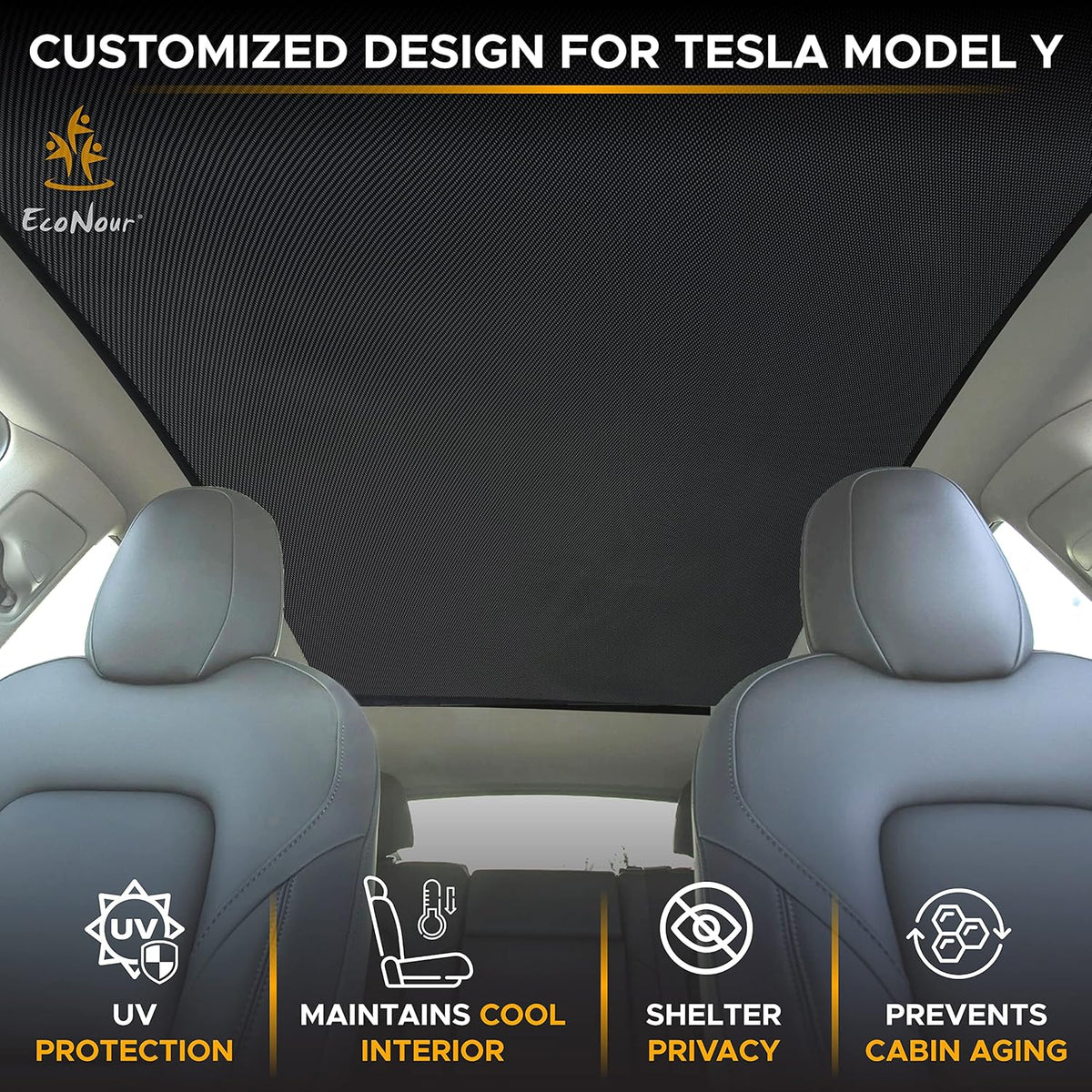 Tesla Model Y Roof Sunshade Pack of 2 G2006