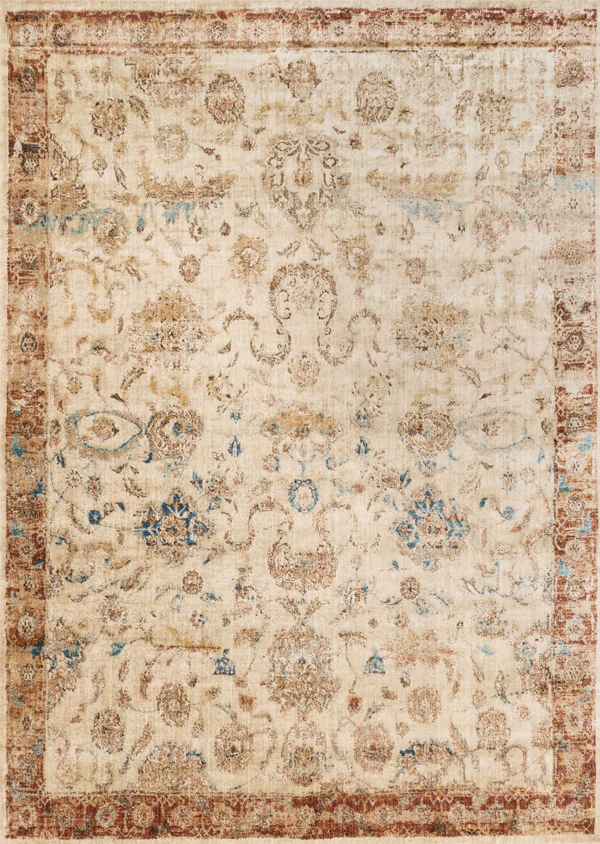 Ant. Ivory Rust 9'6 x 9'6 Rug I281