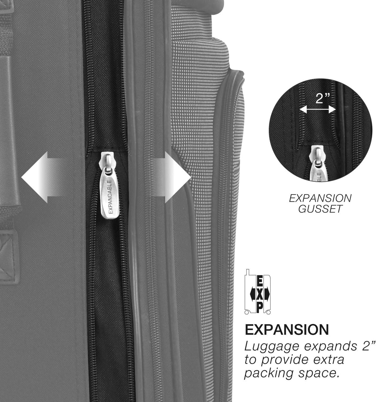 Navy Expandable Rolling Upright Luggage 2-Piece Set B98888