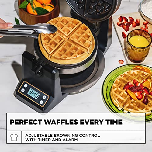 Double Rotating Belgian Waffle Maker with Nonstick Copper Plates A9269
