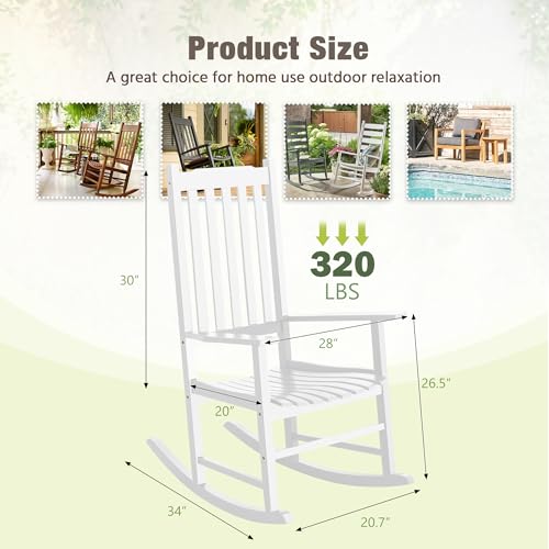 Brown Acacia Oversized Outdoor Rocking Chair P425362
