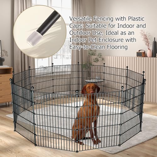 32in H x 23.6ft L Rustproof Metal Fence J5154