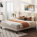 Queen Bed Frame with Wingback Headboard E678554