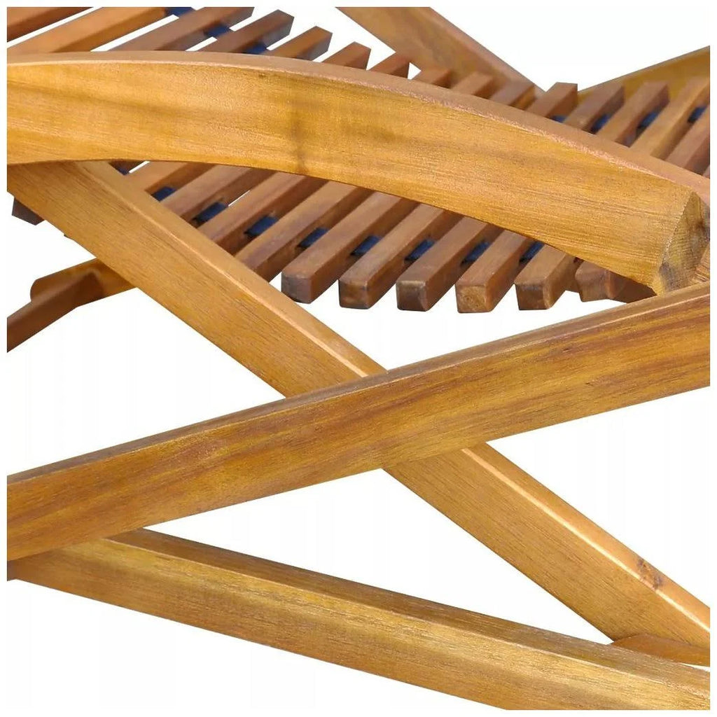 Acacia Wood Deck Chair with Footrest S26029