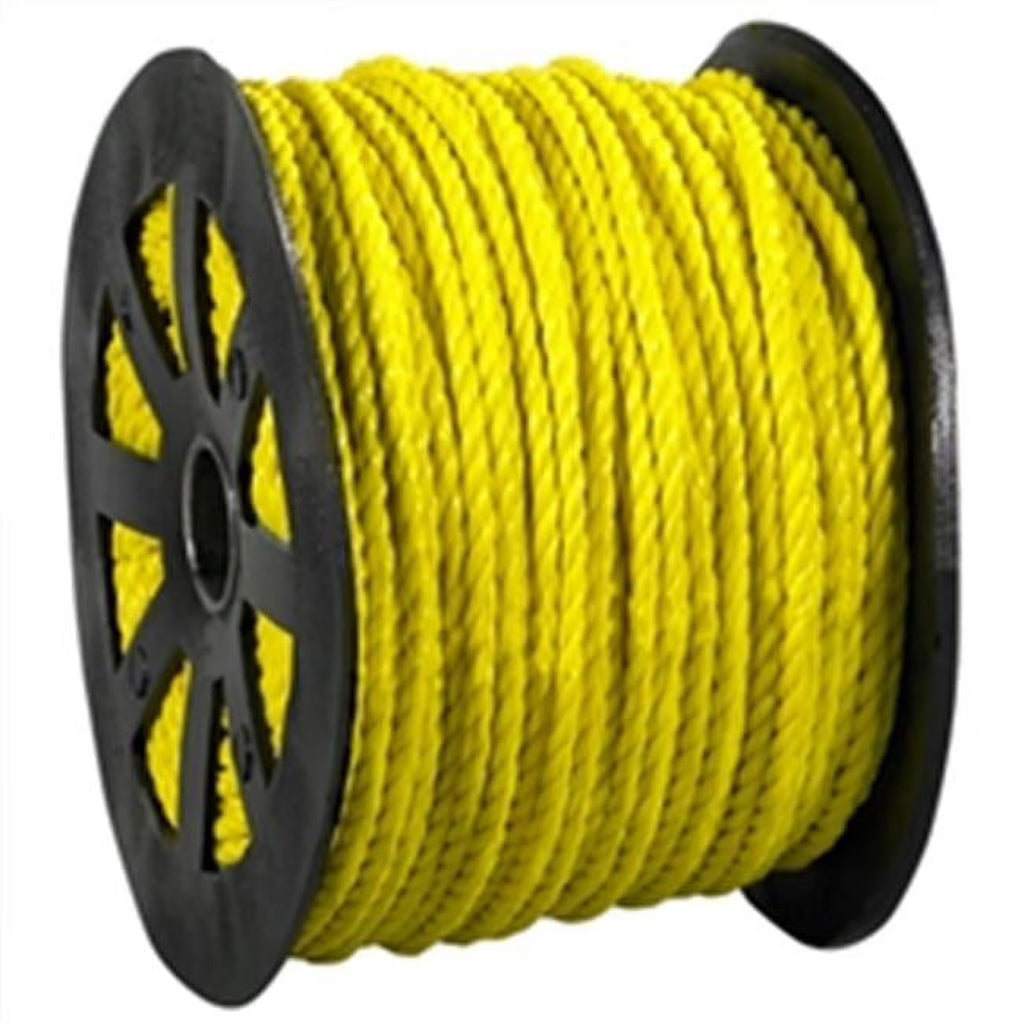 0.19 in. 650 lbs Yellow Twisted Polypropylene Rope R481558