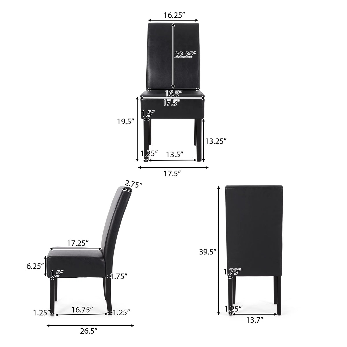 Faux Leather Dining Chairs Set of 2 L697189