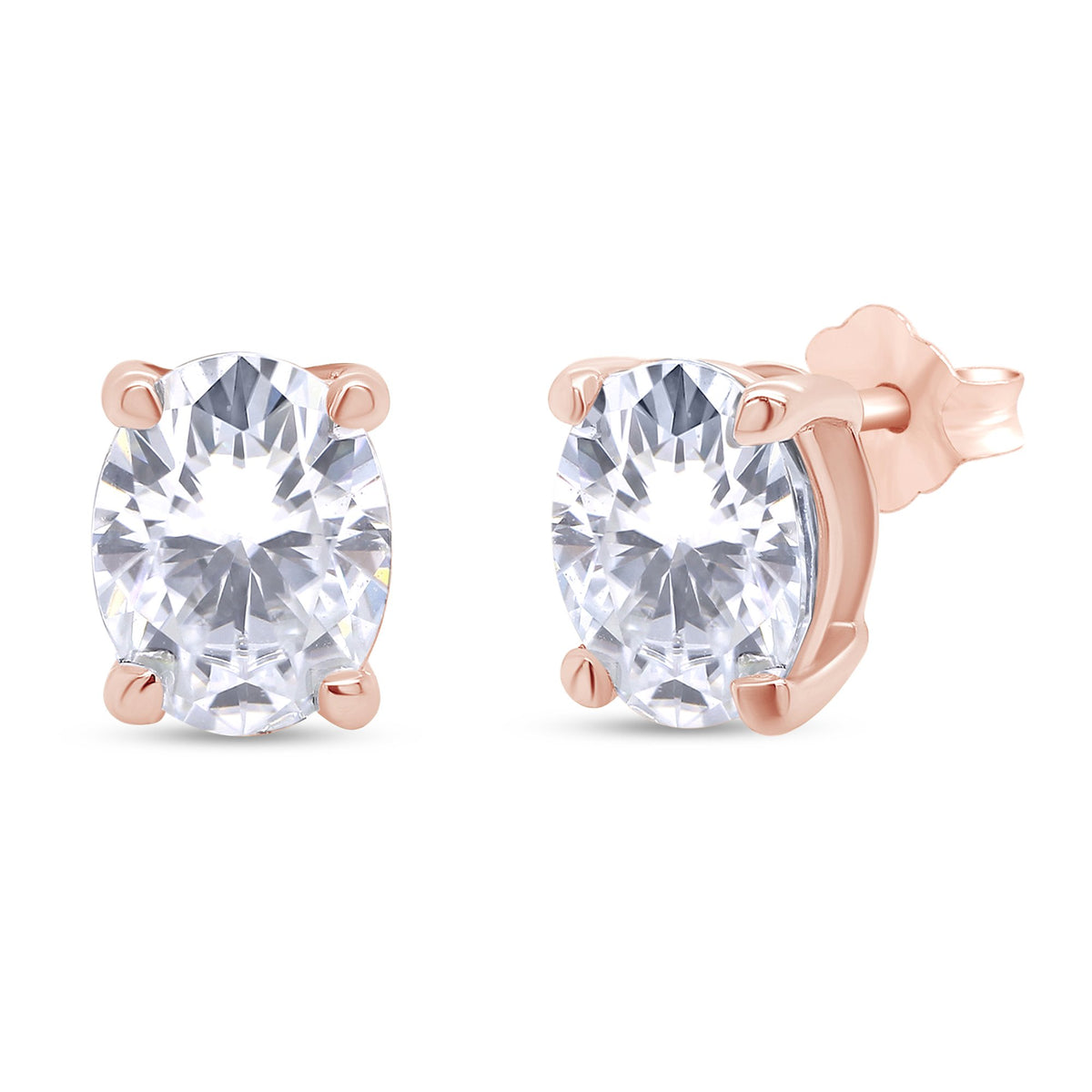 18k Rose Gold over Stud Earrings P4188