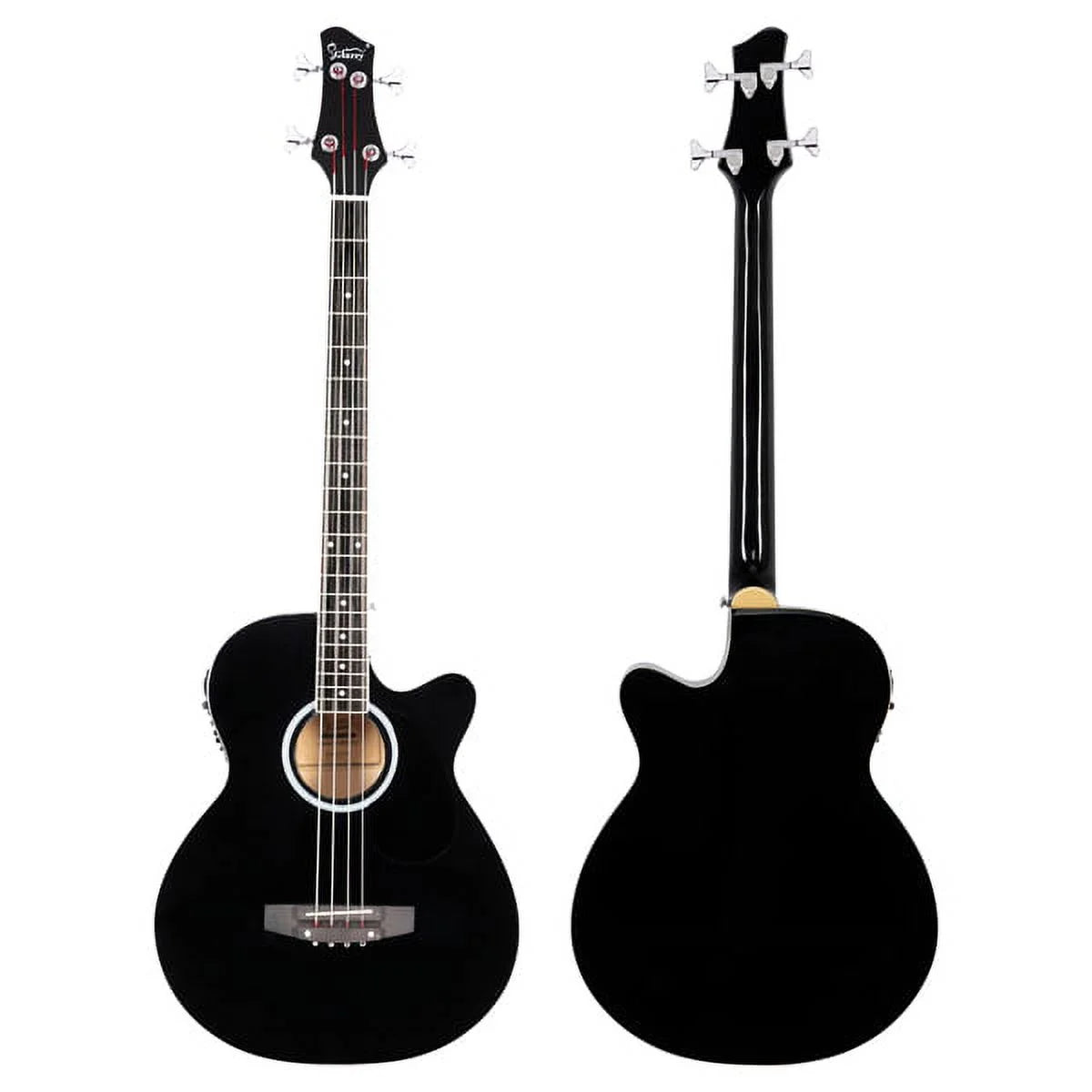 4 String Black Electric Acoustic Bass Guitar F16324